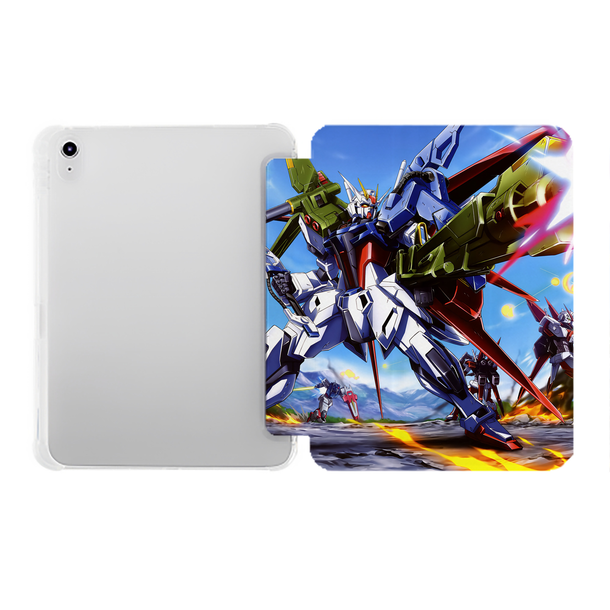 （画像用） 機動戦士ガンダム Mobile Suit Gundam IPad ケース ペン収納付き 三つ折りスタンド PUレザー×シリコン 対応機種9.5/10.5/10.9インチ